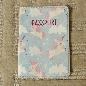 Unicorn Passport Holder for Kids - Blue and Pink